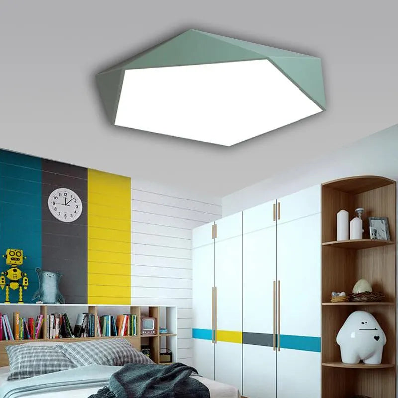 Pentagon LED ceiling light Macaron for modern children's room – Designer ceiling lamp | Bowlift