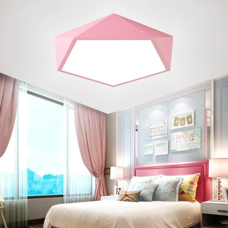 Pentagon LED ceiling light Macaron for modern children's room – Designer ceiling lamp | Bowlift
