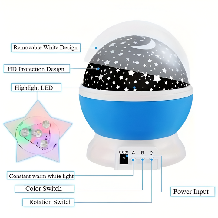 BowLift | Star Projector Night Lamp with Rotatable Sky Design