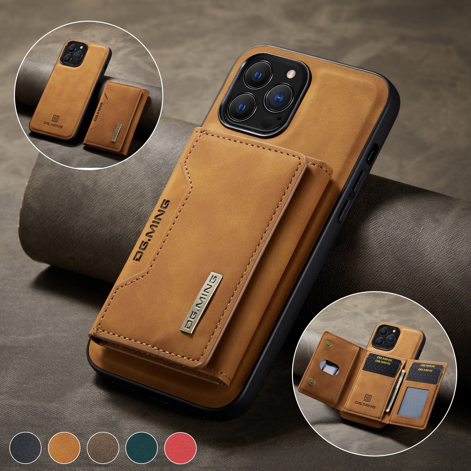 BowLift | 2 in 1 detachable leather wallet case for iPhone