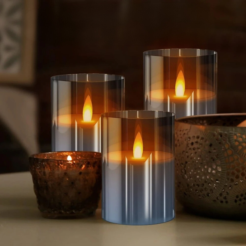 BowLift | LED Ambient Candle Lights | Realistic Flame Aura, Customizable Brightness & Timer Settings for Home Decor and Events