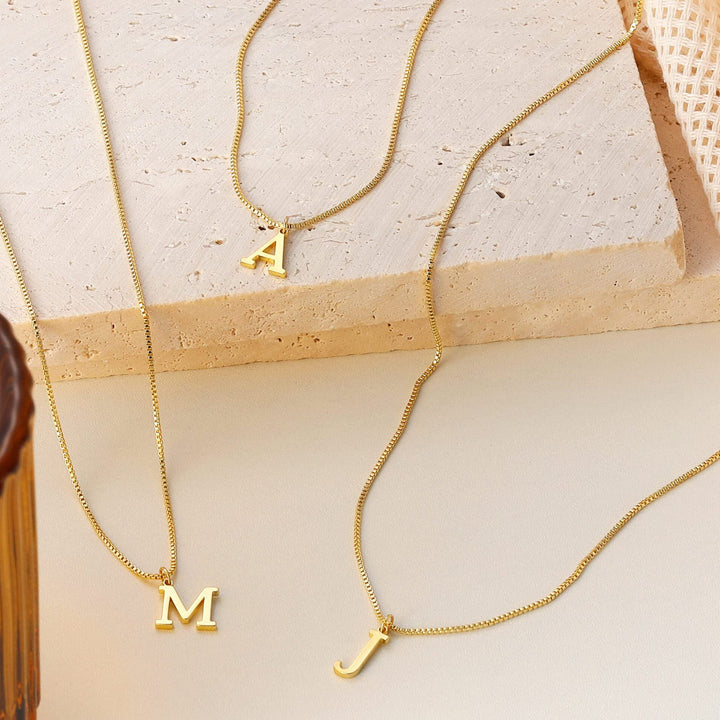 BowLift | 14k Minimal Serif Initial Necklace