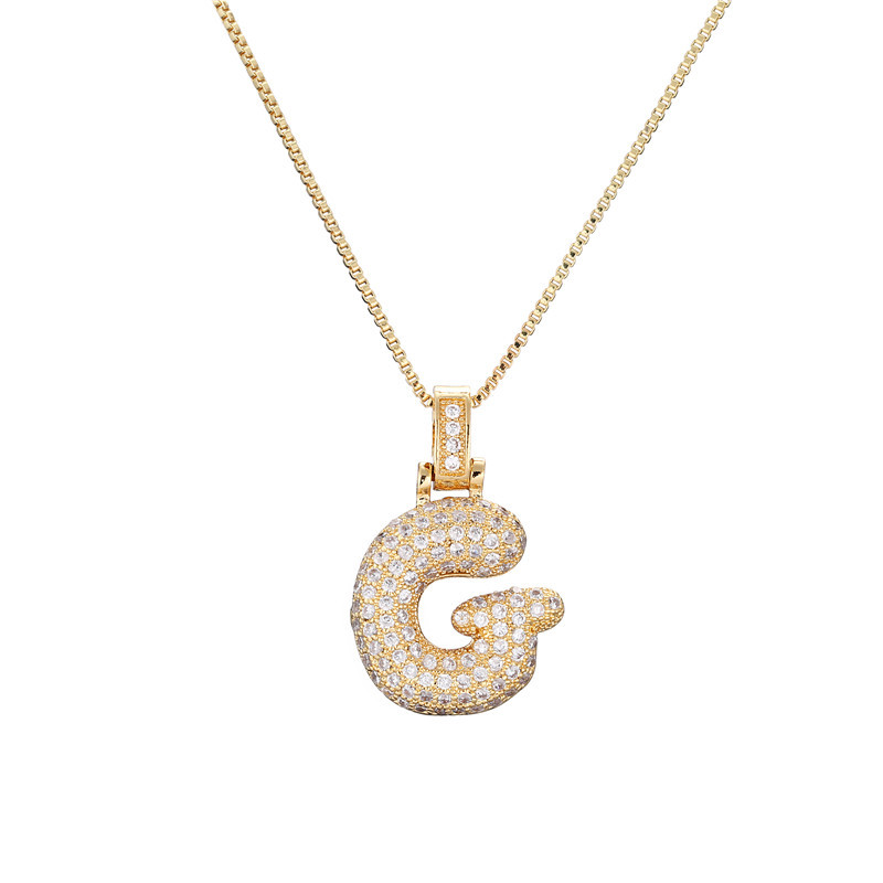 BowLift | 14k Diamond Dazzle Bubble Initial Necklace