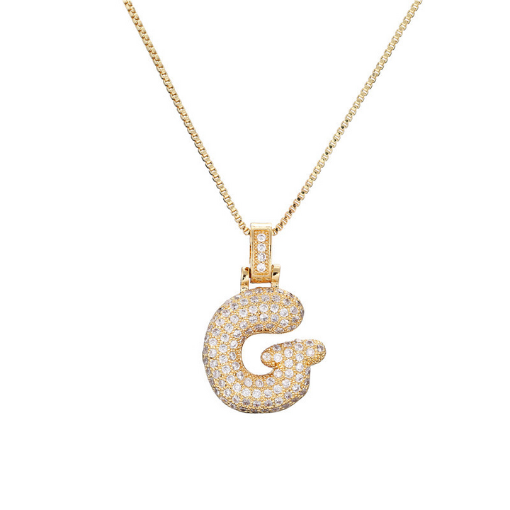 BowLift | 14k Diamond Dazzle Bubble Initial Necklace