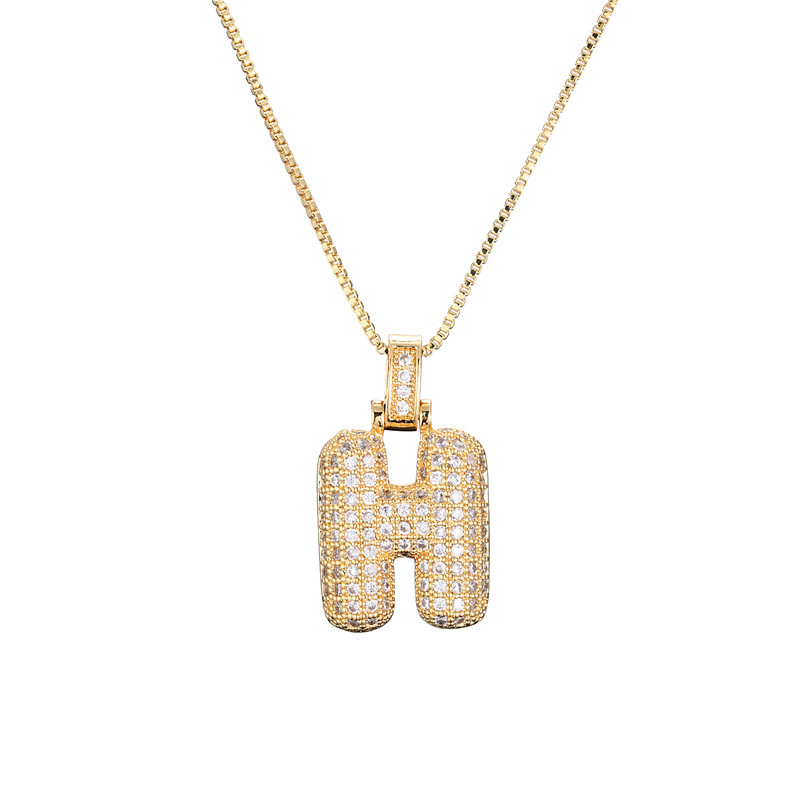 BowLift | 14k Diamond Dazzle Bubble Initial Necklace