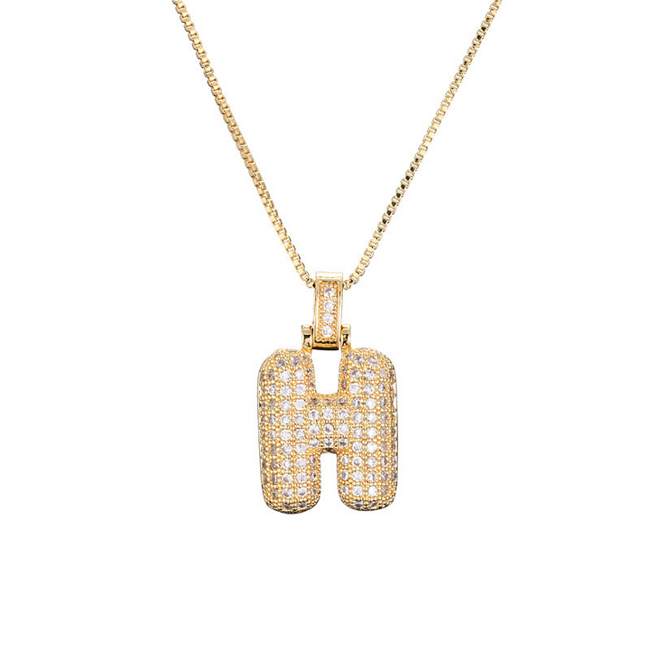 BowLift | 14k Diamond Dazzle Bubble Initial Necklace