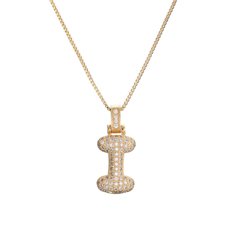 BowLift | 14k Diamond Dazzle Bubble Initial Necklace