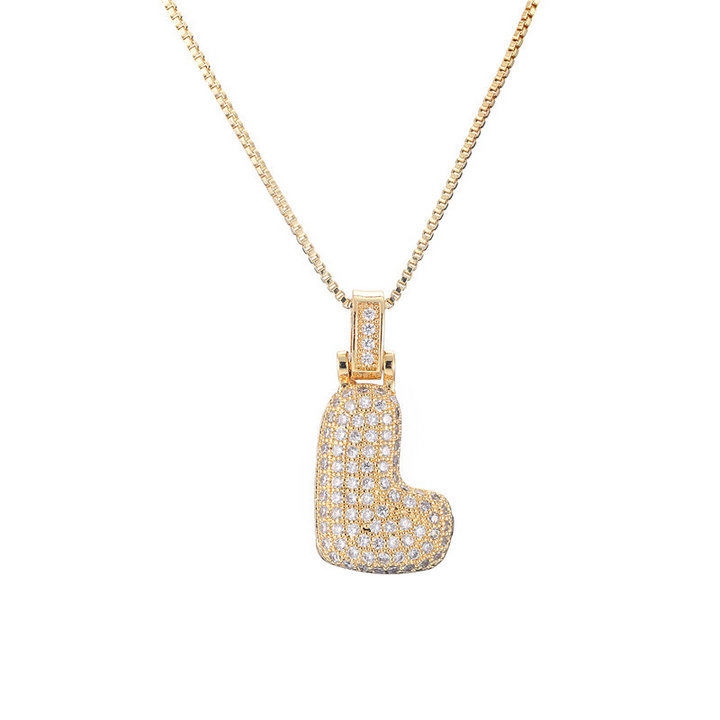 BowLift | 14k Diamond Dazzle Bubble Initial Necklace