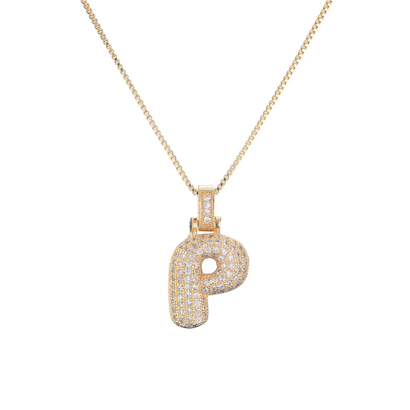 BowLift | 14k Diamond Dazzle Bubble Initial Necklace