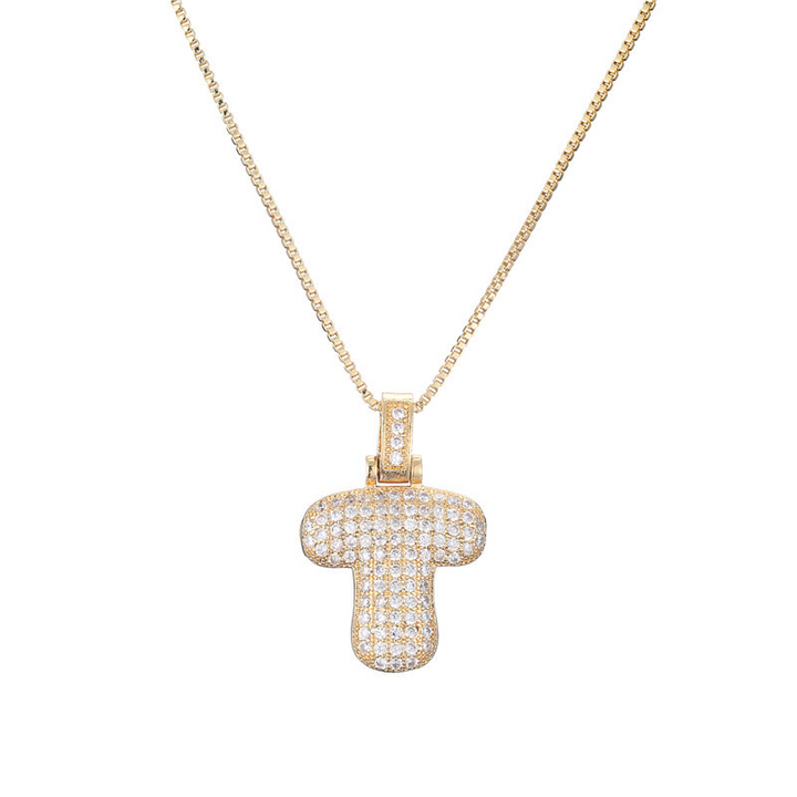 BowLift | 14k Diamond Dazzle Bubble Initial Necklace