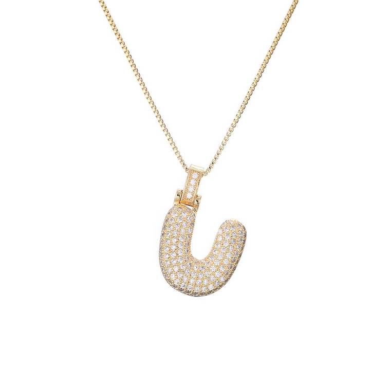 BowLift | 14k Diamond Dazzle Bubble Initial Necklace