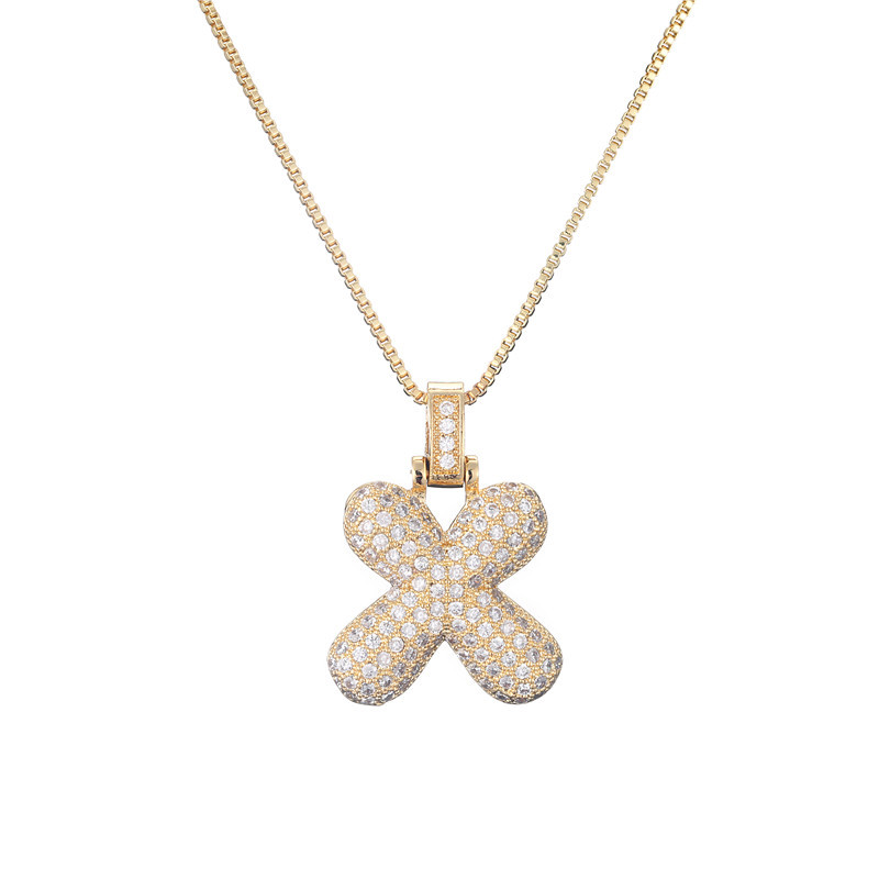 BowLift | 14k Diamond Dazzle Bubble Initial Necklace
