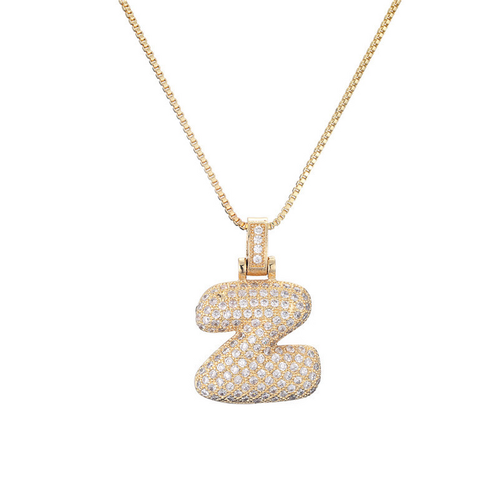 BowLift | 14k Diamond Dazzle Bubble Initial Necklace