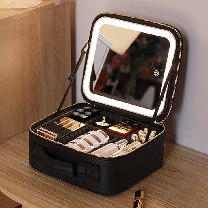 BowLift | Portable Travel Makeup Case with LED Mirror & Adjustable Light