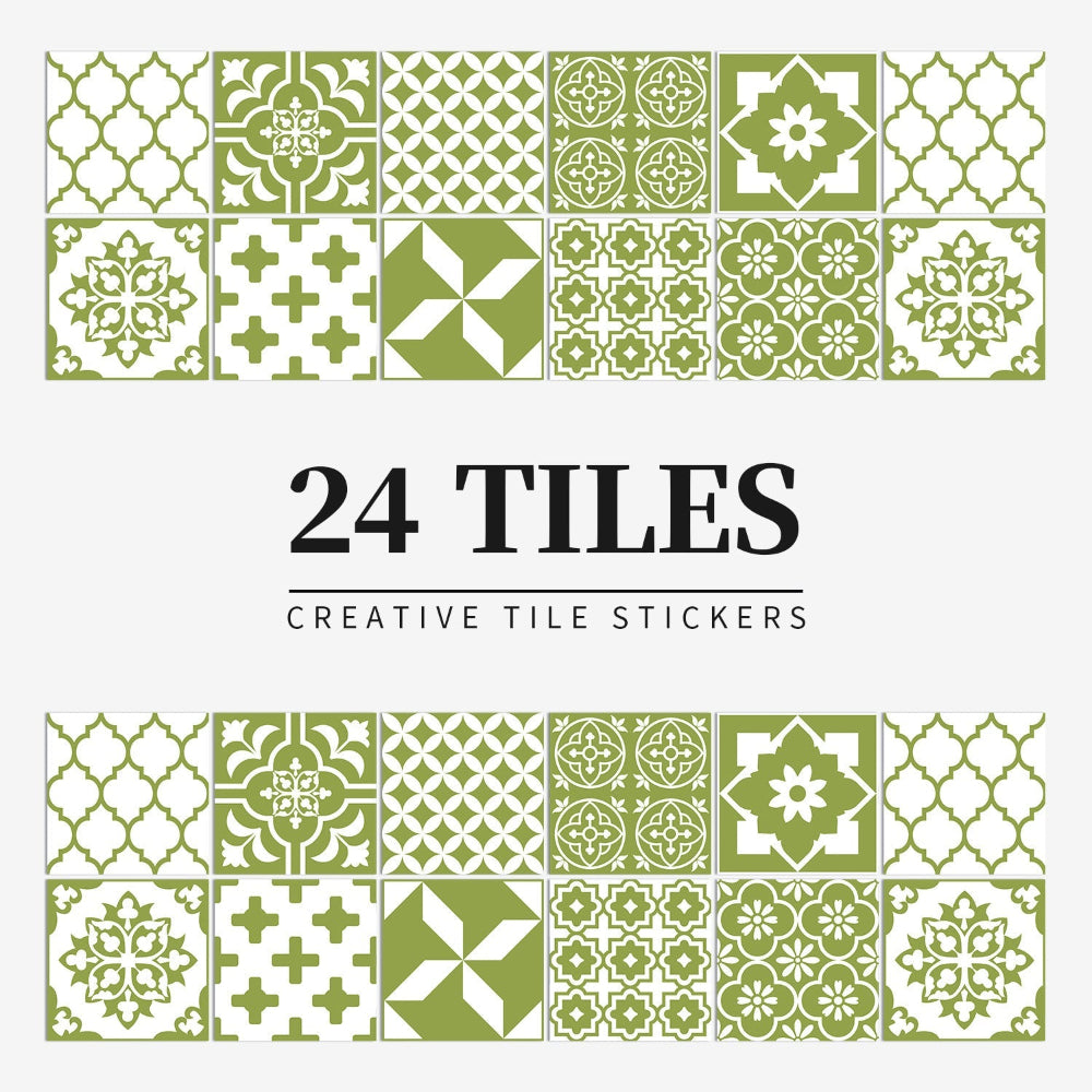 BowLift | Mandaluxe – 24-Piece European Mandala Tile Set | Peel & Stick Decorative Vinyl Tiles