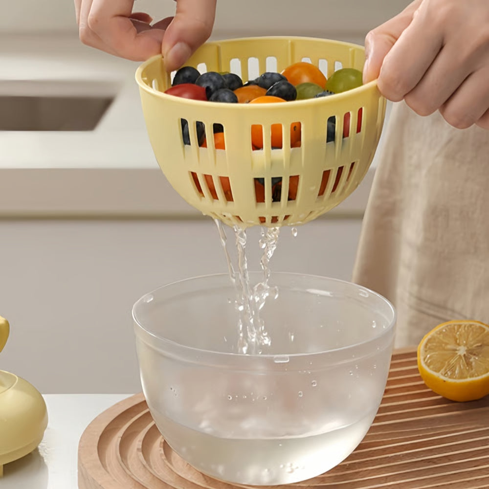 BowLift | Manual fruit and vegetable spin dryer with removable container