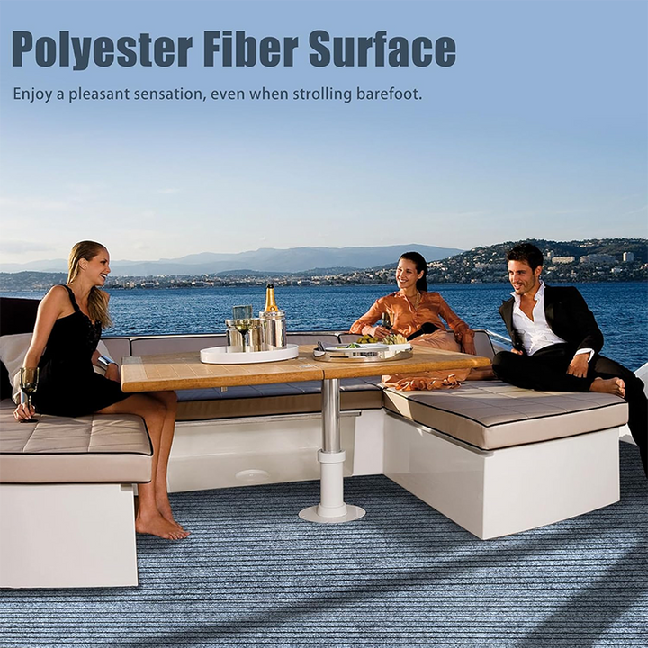 BowLift | Marine Carpet Boat Carpet Marine Grade - Waterproof Grey Teak Indoor/Outdoor Carpet with Marine Backing, Anti-Slide, Cuttable, Easy-to-Clean Patio and Deck Rug