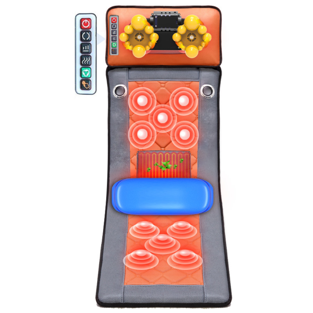 BowLift | Full Body Massage Mat with Vibrations and Heat – Gray Velvet Surface