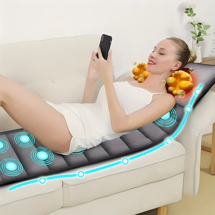 BowLift | Full Body Massage Mat with Vibrations and Heat – Gray Velvet Surface