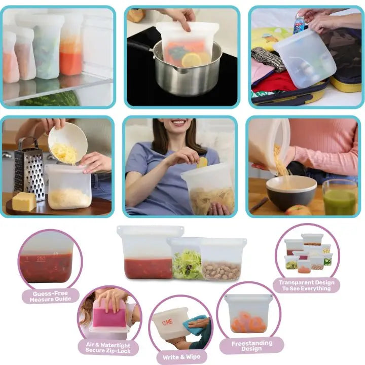 BowLift | Reusable Silicone Storage Bags (3 Pieces)