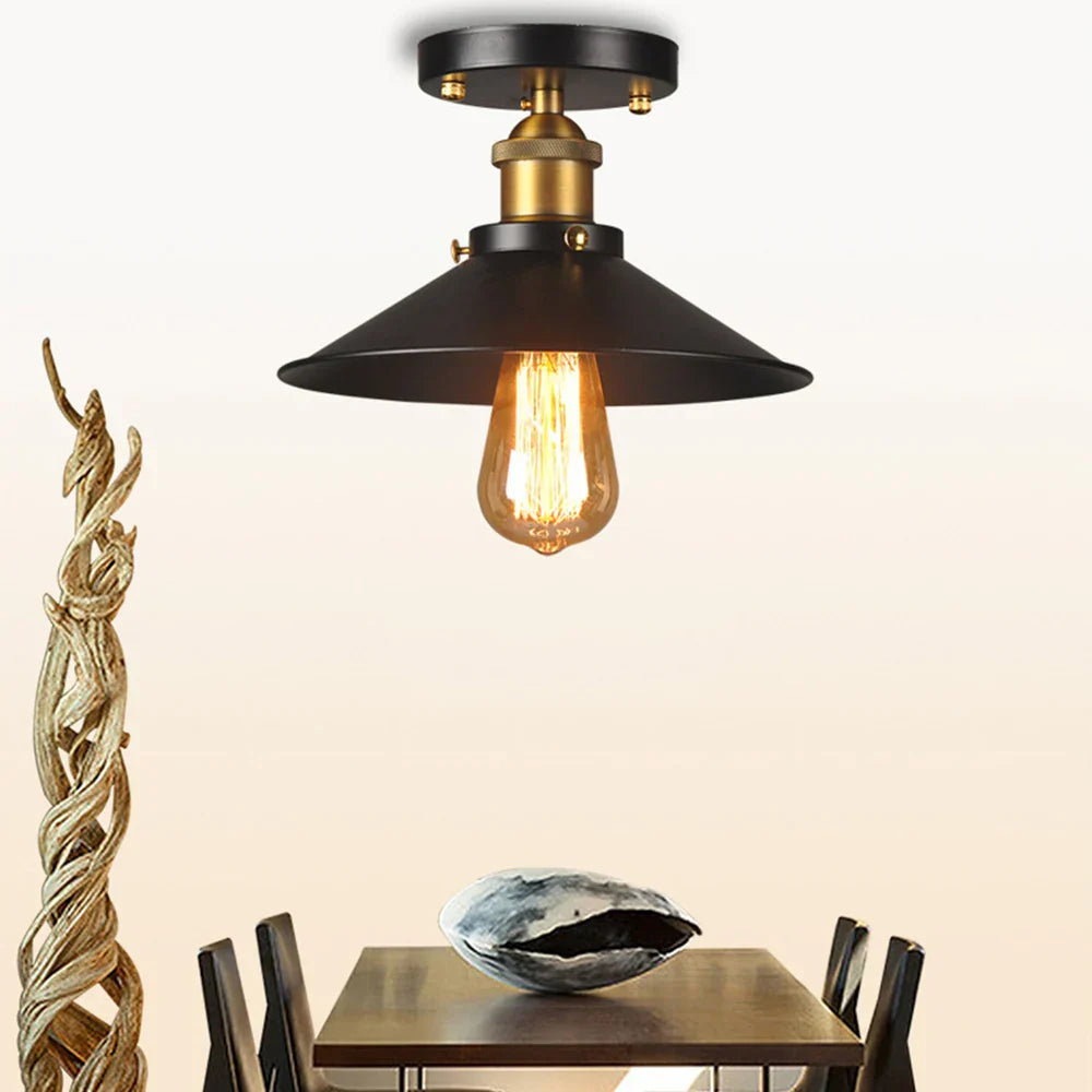 Vintage ceiling lamp in industrial style, retro ceiling light with Edison bulb, LED compatible | Bowlift