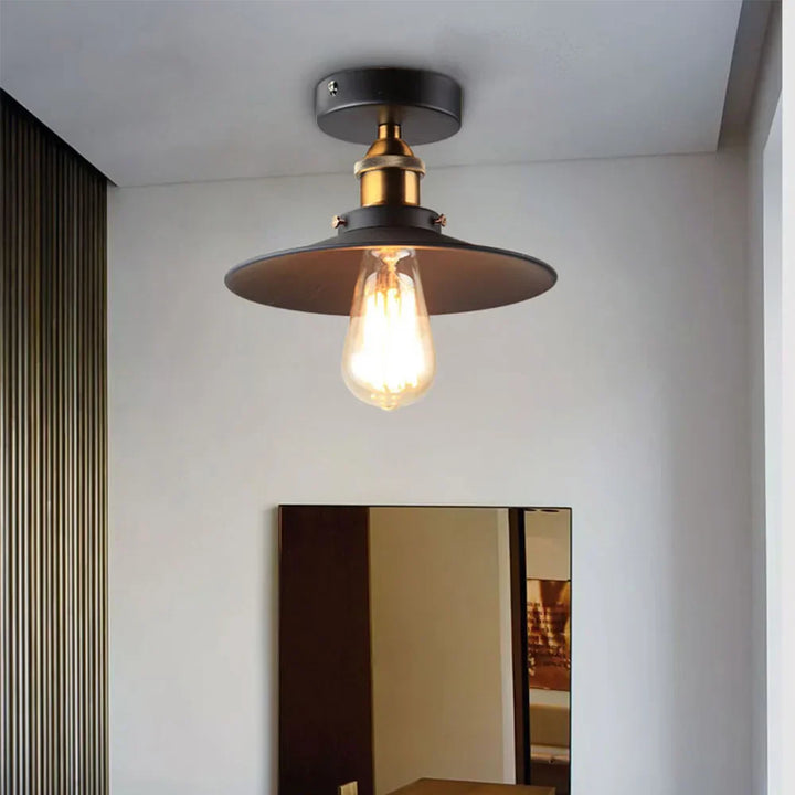 Vintage ceiling lamp in industrial style, retro ceiling light with Edison bulb, LED compatible | Bowlift