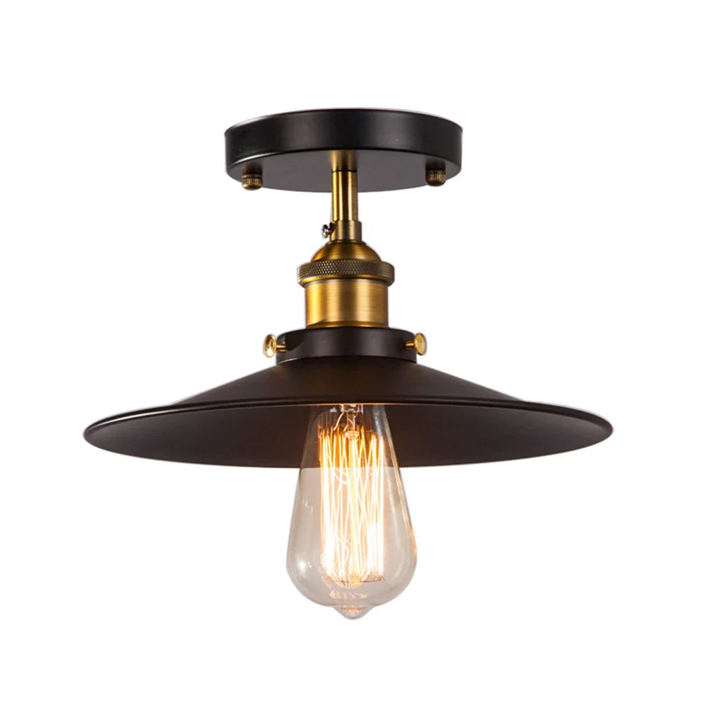 vintage ceiling lamp in industrial style – retro lighting for living room & hallway | Bowlift