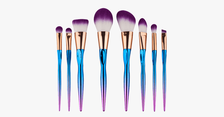 BowLift | 8-piece rainbow mermaid brush set – Get ready for any occasion with a flawless look