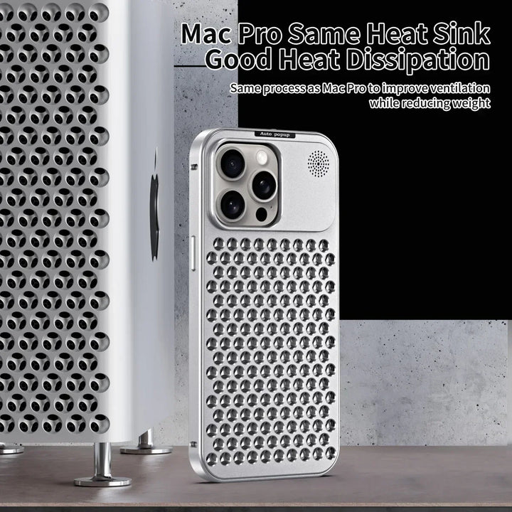 BowLift | Breathable Perfume Aluminum alloy Heat Dissipation Phone Case For iPhone 12 13 14 15 Pro Max Plus Detachable Cover