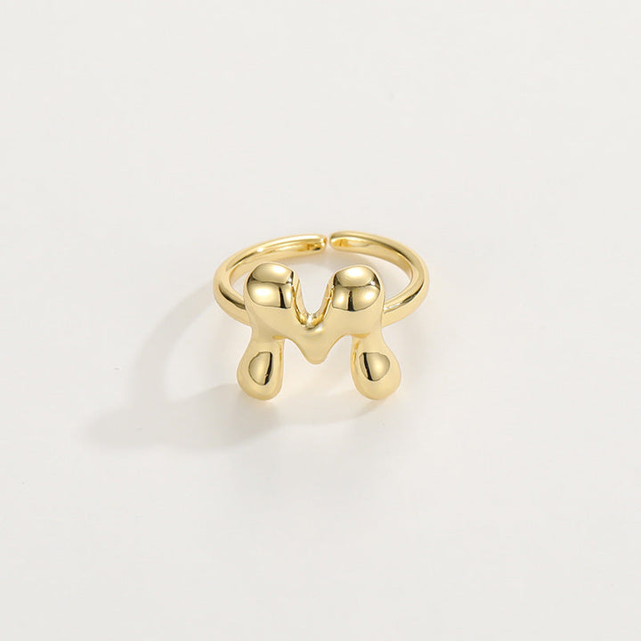 BowLift | Cute Bubble Letter Initial Ring