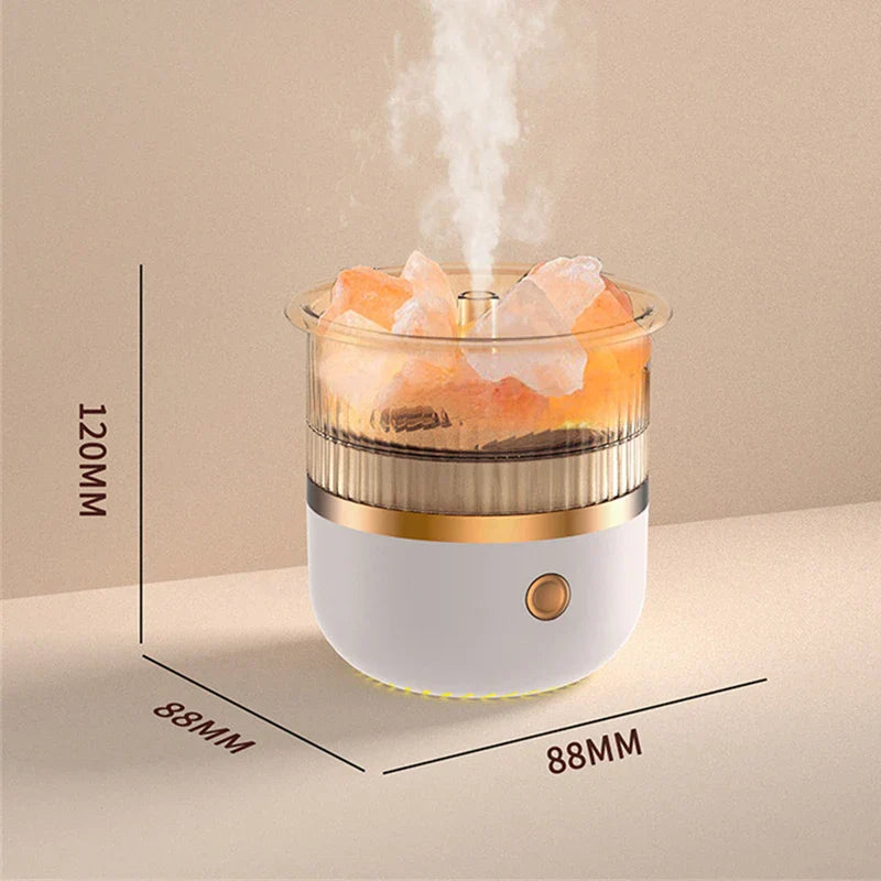 BowLift | Himalaya salt crystal lamp & essential oil diffuser, USB ultrasonic humidifier for home & office