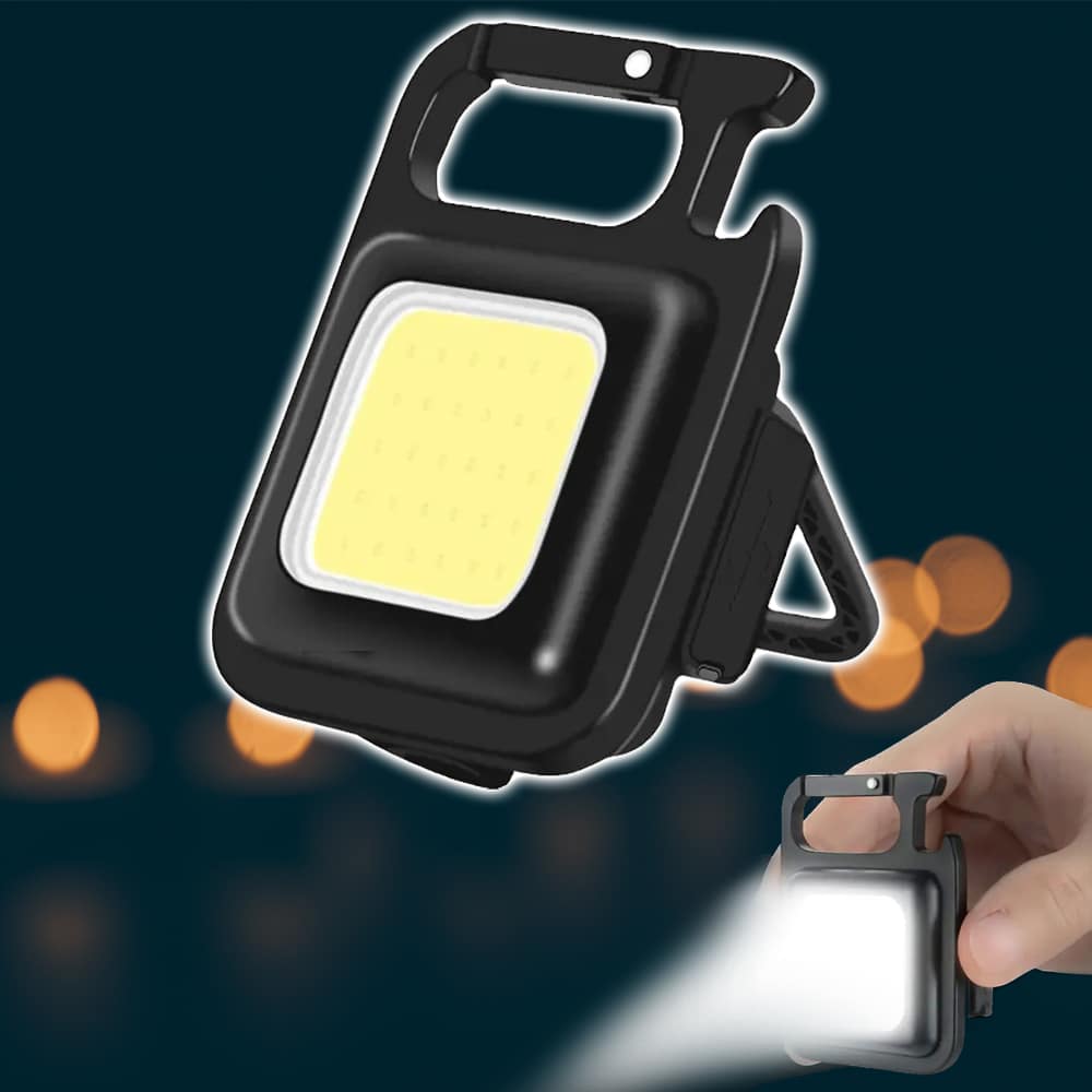 Keychain COB-LED flashlight - rechargeable - 3 light modes | Bowlift