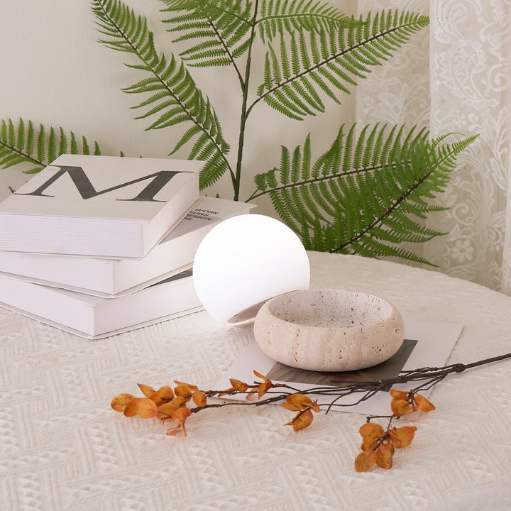 BowLift | Travertine Table Lamp