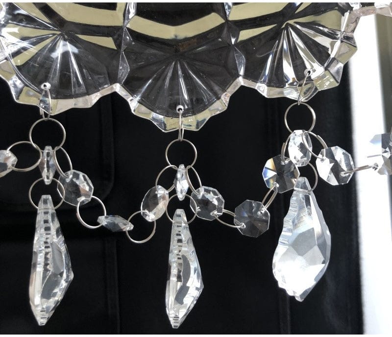 Minimalistic Retro Crystal Glass Pendant Light Bowlift
