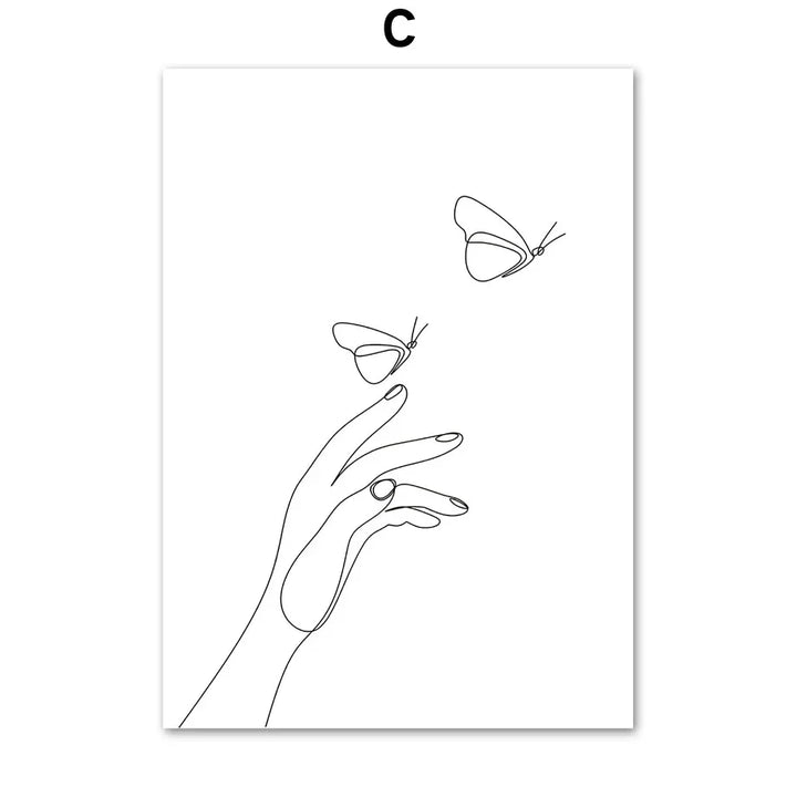 Minimalist Abstract Black White Beauty Figure Art Line Art Fine Art Canvas Prints Pictures For Living Room Bedroom Salon Art Decor | Bowlift