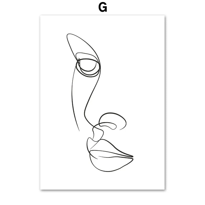 Minimalist Abstract Black White Beauty Figure Art Line Art Fine Art Canvas Prints Pictures For Living Room Bedroom Salon Art Decor | Bowlift