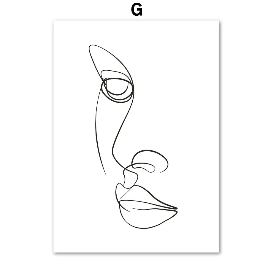 Minimalist Abstract Black White Beauty Figure Art Line Art Fine Art Canvas Prints Pictures For Living Room Bedroom Salon Art Decor | Bowlift