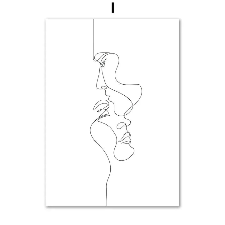 Minimalist Abstract Black White Beauty Figure Art Line Art Fine Art Canvas Prints Pictures For Living Room Bedroom Salon Art Decor | Bowlift