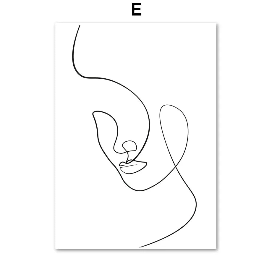 Minimalist Abstract Black White Beauty Figure Art Line Art Fine Art Canvas Prints Pictures For Living Room Bedroom Salon Art Decor | Bowlift