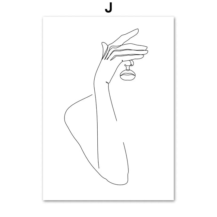 Minimalist Abstract Black White Beauty Figure Art Line Art Fine Art Canvas Prints Pictures For Living Room Bedroom Salon Art Decor | Bowlift
