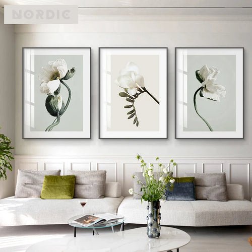 Minimalist Abstract Floral Wall Art Fine Art Canvas Prints Inspirational Quote Poster Gallery Wall Pictures For Living Room Bedroom Art Decor | Bowlift