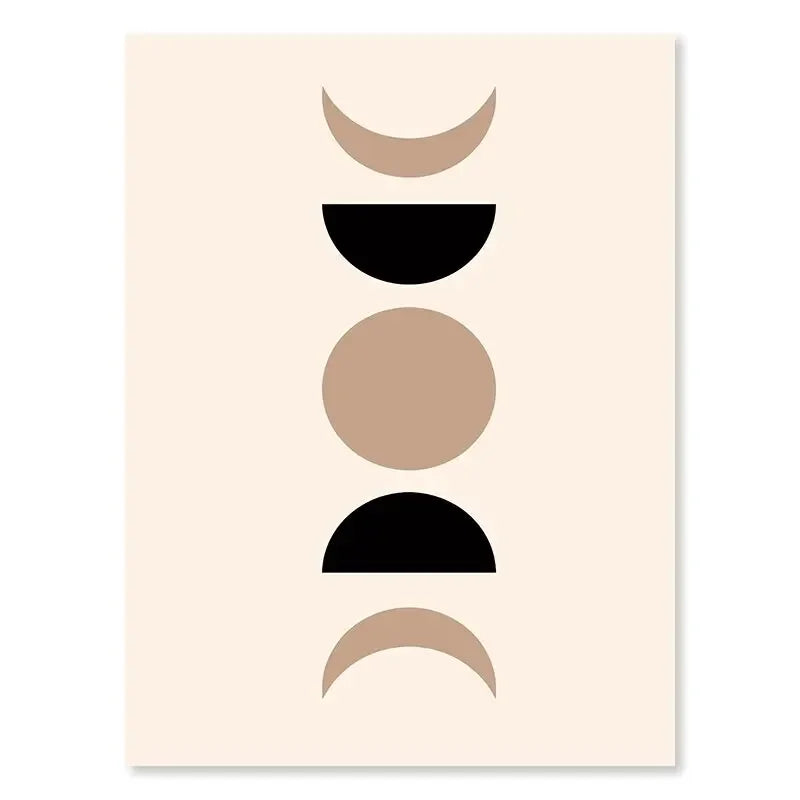 Minimalist Abstract Geometric Moon Phase Line Art Wall Art Fine Art Canvas Prints Pictures For Modern Apartment Living Room Nordic Home Decor | Bowlift