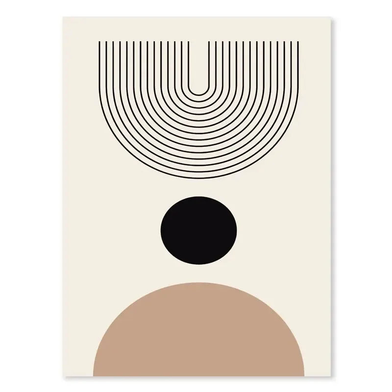 Minimalist Abstract Geometric Moon Phase Line Art Wall Art Fine Art Canvas Prints Pictures For Modern Apartment Living Room Nordic Home Decor | Bowlift