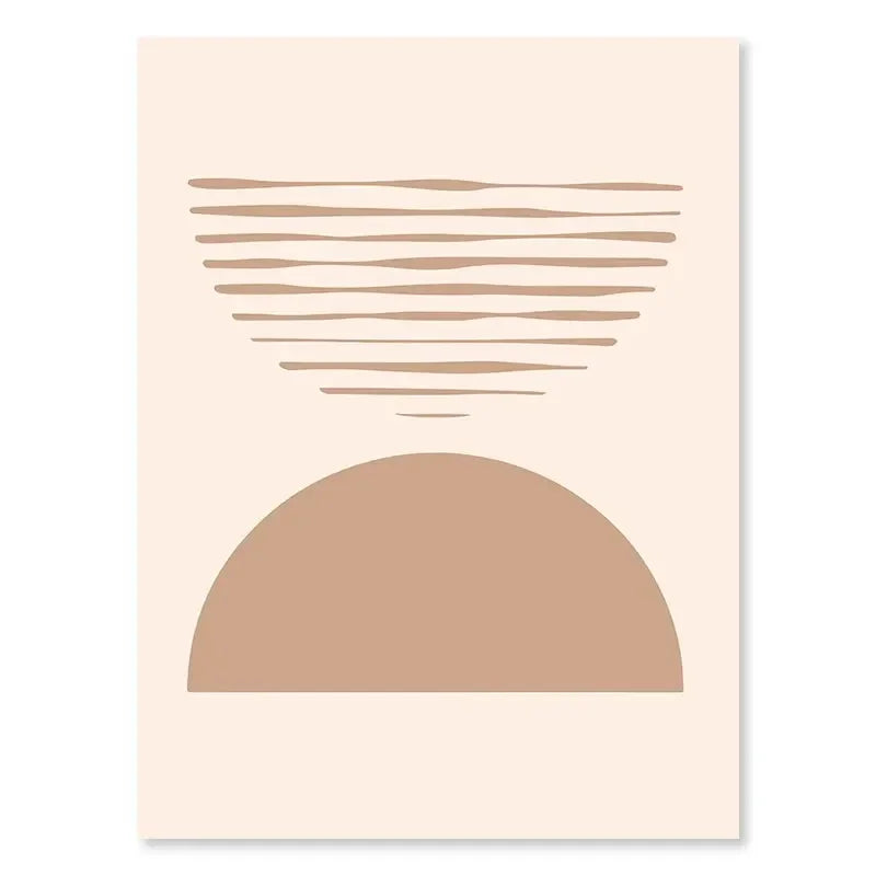 Minimalist Abstract Geometric Moon Phase Line Art Wall Art Fine Art Canvas Prints Pictures For Modern Apartment Living Room Nordic Home Decor | Bowlift