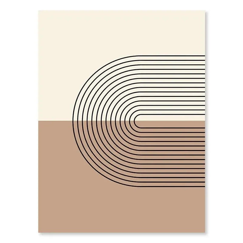 Minimalist Abstract Geometric Moon Phase Line Art Wall Art Fine Art Canvas Prints Pictures For Modern Apartment Living Room Nordic Home Decor | Bowlift