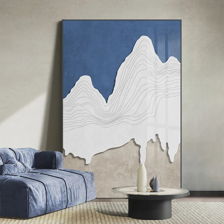 Minimalist Abstract Landscape Mountain Contour Lines Wall Art Poster Fine Art Canvas Print Picture For Living Room Bedroom Scandinavian Foyer Art Decor | Bowlift