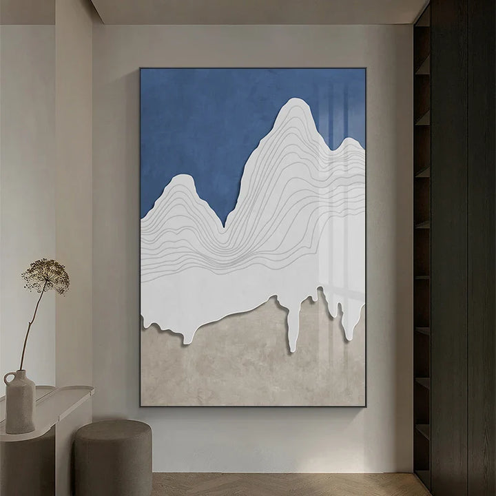 Minimalist Abstract Landscape Mountain Contour Lines Wall Art Poster Fine Art Canvas Print Picture For Living Room Bedroom Scandinavian Foyer Art Decor | Bowlift