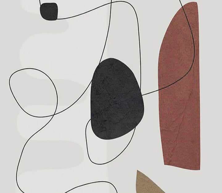 Minimalist Abstract Shape and Line Wall Art Fine Art Canvas Prints Art For Modern Apartment Living Room Bedroom Foyer Art Decor | Bowlift