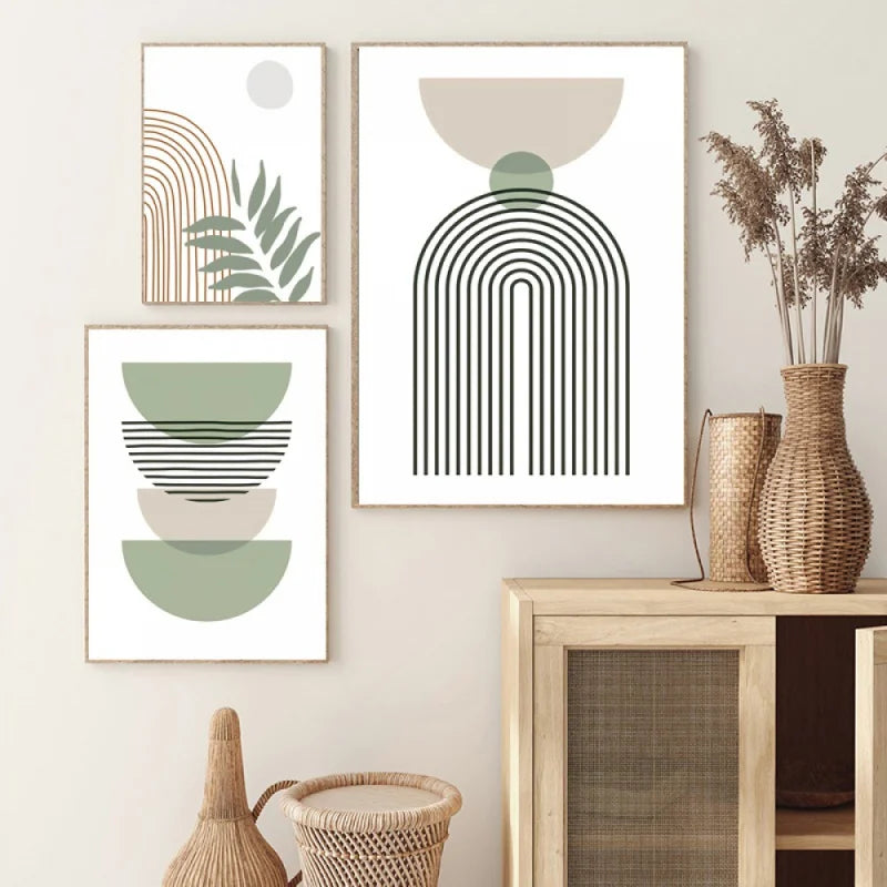 Minimalist Bohemian Botanical Wall Art Fine Art Canvas Prints Neutral Color Gallery Wall Pictures For Living Room | Bowlift