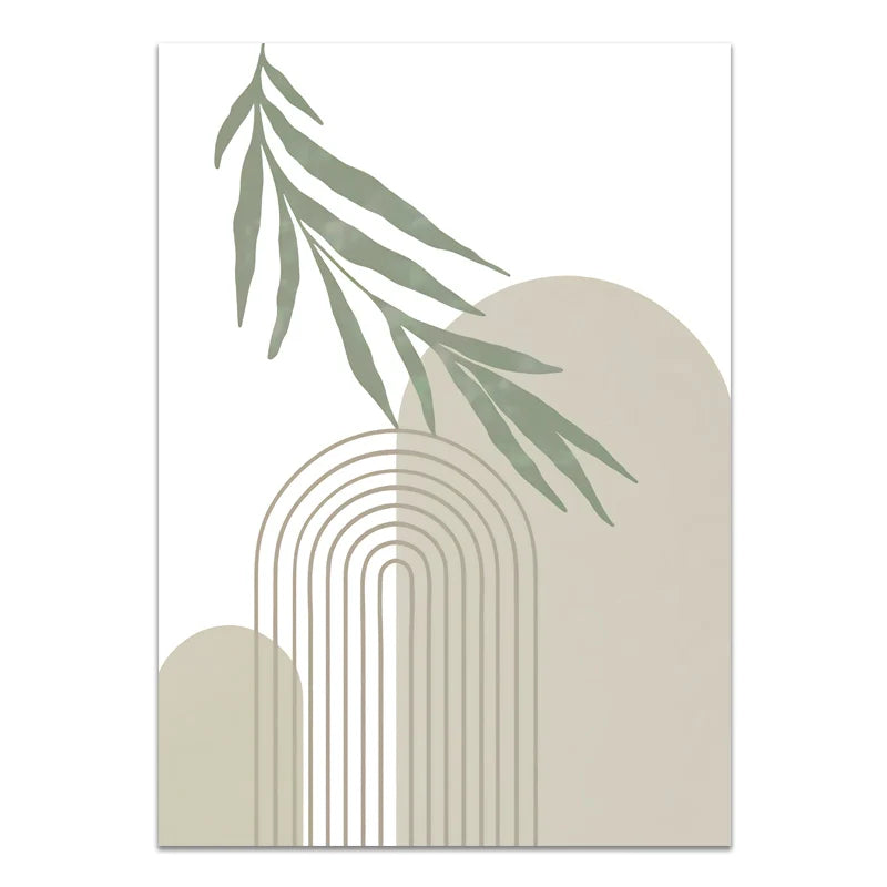 Minimalist Bohemian Botanical Wall Art Fine Art Canvas Prints Neutral Color Gallery Wall Pictures For Living Room | Bowlift